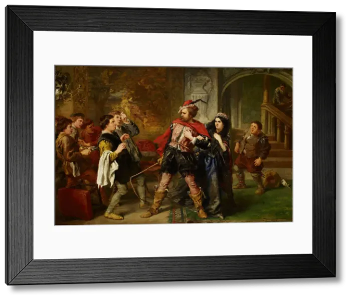 Framed Print : The Taming of the Shrew, 1861. Creator: Sir John Gilbert Framed Print : The Taming of the Shrew, 1861. Creator: Sir John Gilbert