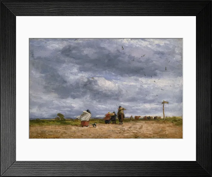 Framed Print : The Cross Roads, 1850. Creator: David Cox the elder Framed Print : The Cross Roads, 1850. Creator: David Cox the elder