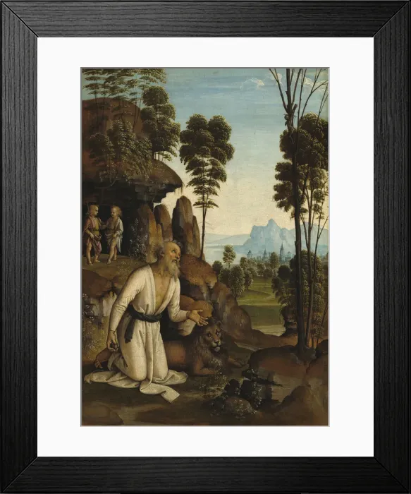 Framed Print : Saint Jerome in the Wilderness, c. 1490 / 1500. Creator: Perugino Framed Print : Saint Jerome in the Wilderness, c. 1490 / 1500. Creator: Perugino