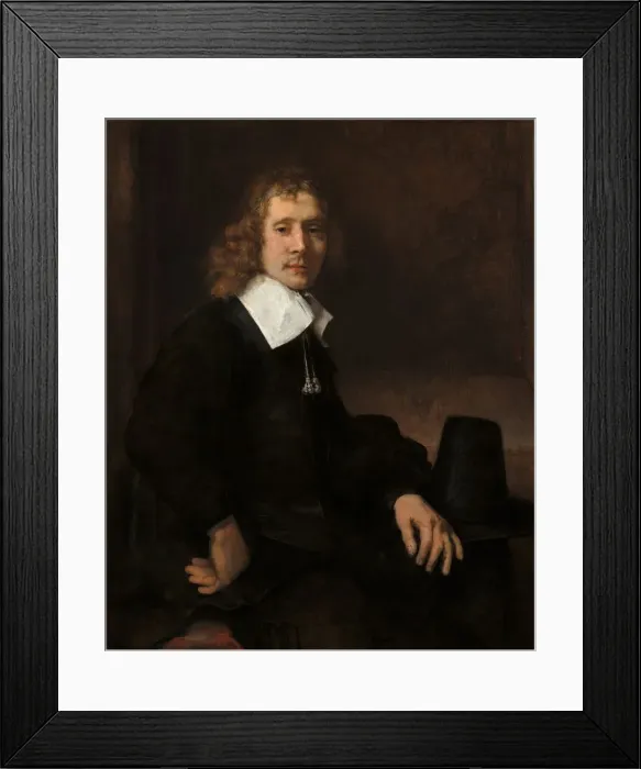 Framed Print : A Young Man Seated at a Table (possibly Govaert Flinck), c. 1660 Framed Print : A Young Man Seated at a Table (possibly Govaert Flinck), c. 1660