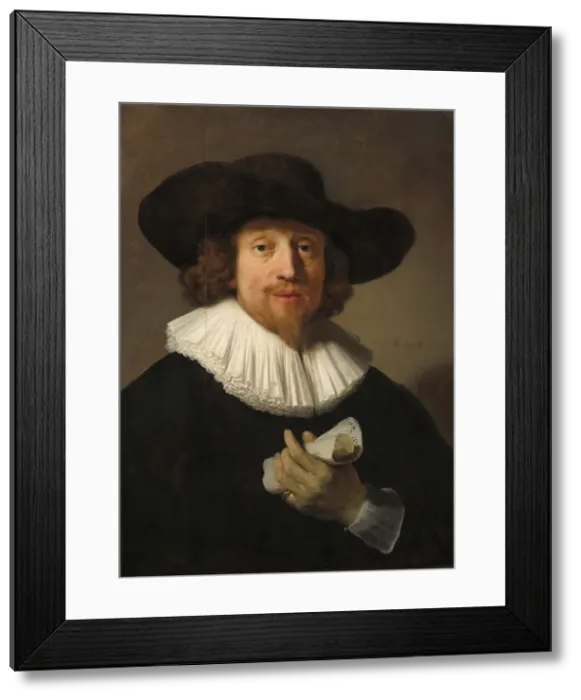 Framed Print : Man with a Sheet of Music, 1633. Creator: Rembrandt Harmensz van Rijn Framed Print : Man with a Sheet of Music, 1633. Creator: Rembrandt Harmensz van Rijn