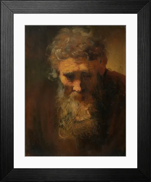 Framed Print : Study of an Old Man, probably late 17th century. Creator: Anon Framed Print : Study of an Old Man, probably late 17th century. Creator: Anon