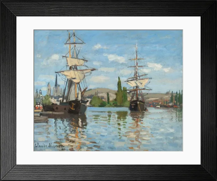 Framed Print : Ships Riding on the Seine at Rouen, 1872 / 1873. Creator: Claude Monet Framed Print : Ships Riding on the Seine at Rouen, 1872 / 1873. Creator: Claude Monet
