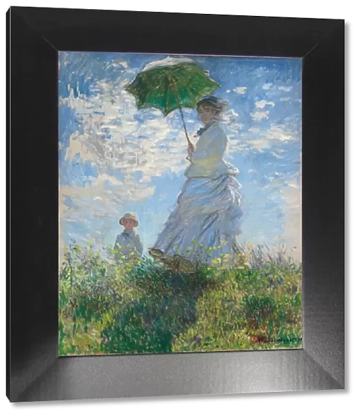 Woman with a Parasol - Madame Monet and Her Son, 1875. Creator: Claude Monet