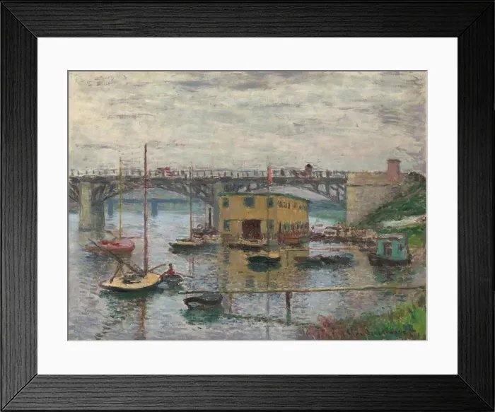 Framed Print : Bridge at Argenteuil on a Gray Day, c. 1876. Creator: Claude Monet Framed Print : Bridge at Argenteuil on a Gray Day, c. 1876. Creator: Claude Monet