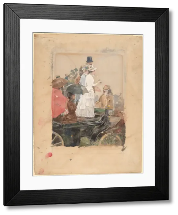 Framed Print : Spectators at the Grand Prix, 1888. Creator: Frederick Childe Hassam Framed Print : Spectators at the Grand Prix, 1888. Creator: Frederick Childe Hassam