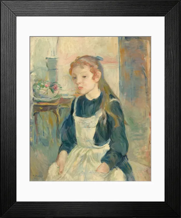 Framed Print : Young Girl with an Apron, 1891. Creator: Berthe Morisot Framed Print : Young Girl with an Apron, 1891. Creator: Berthe Morisot