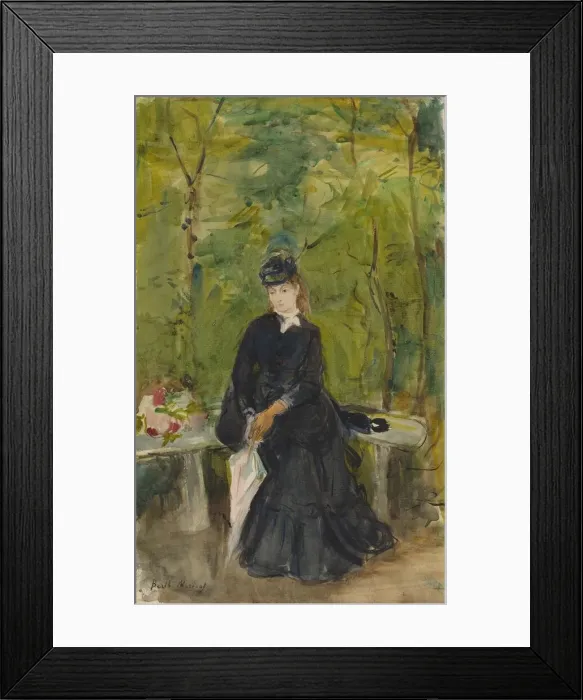 Framed Print : The Artists Sister Edma Seated in a Park, 1864. Creator: Berthe Morisot Framed Print : The Artists Sister Edma Seated in a Park, 1864. Creator: Berthe Morisot