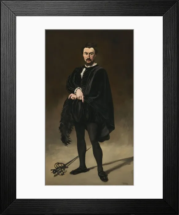Framed Print : The Tragic Actor (Rouviere as Hamlet), 1866. Creator: Edouard Manet Framed Print : The Tragic Actor (Rouviere as Hamlet), 1866. Creator: Edouard Manet