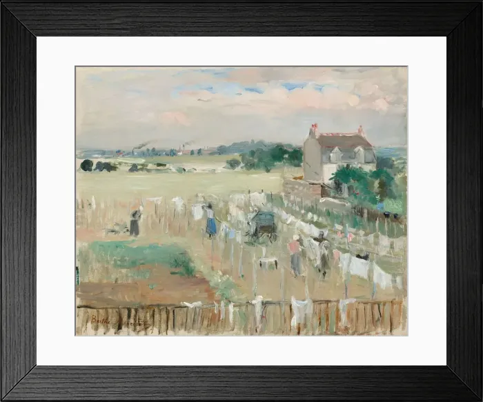 Framed Print : Hanging the Laundry out to Dry, 1875. Creator: Berthe Morisot Framed Print : Hanging the Laundry out to Dry, 1875. Creator: Berthe Morisot