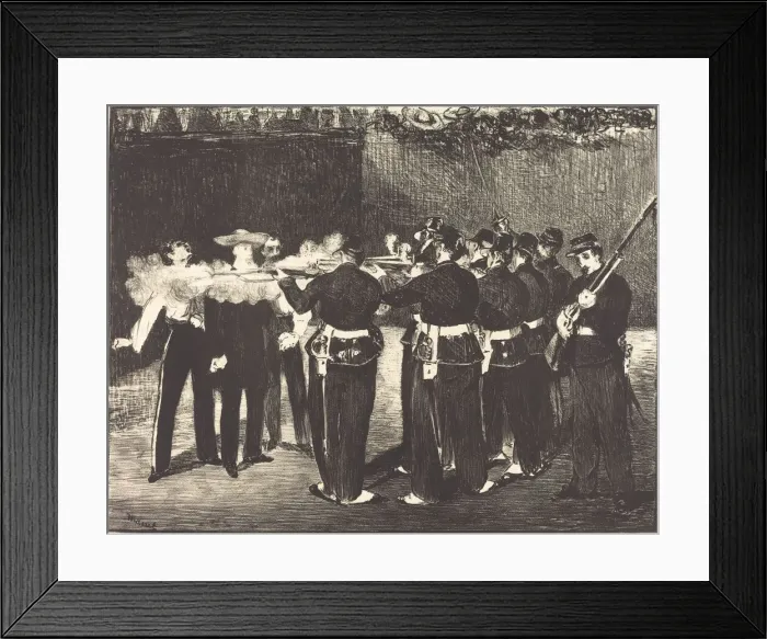 Framed Print : Death of Maximilian at Queretaro (L execution de Maximilien), 1867 Framed Print : Death of Maximilian at Queretaro (L execution de Maximilien), 1867