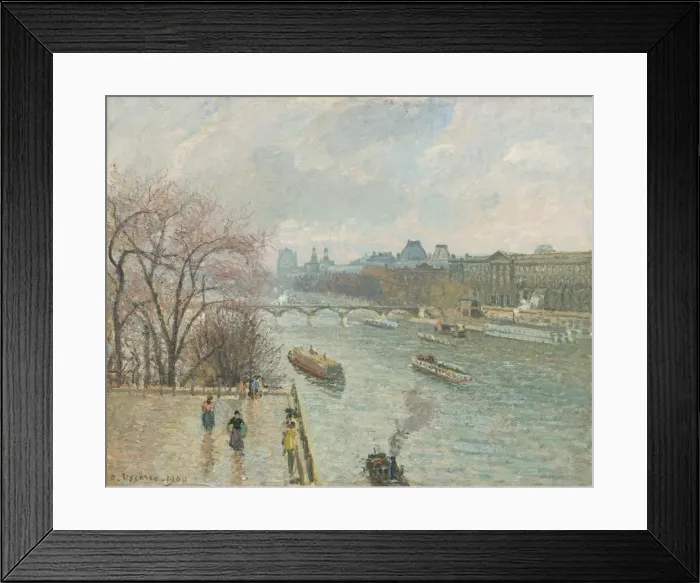 Framed Print : The Louvre, Afternoon, Rainy Weather, 1900. Creator: Camille Pissarro Framed Print : The Louvre, Afternoon, Rainy Weather, 1900. Creator: Camille Pissarro