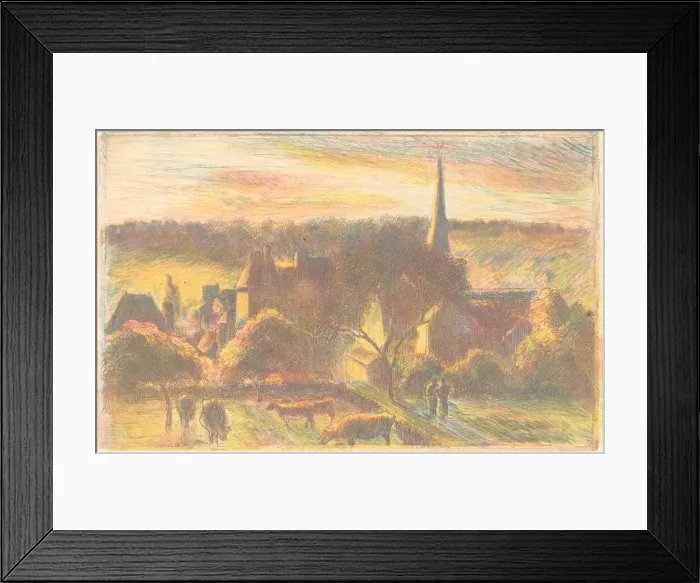Framed Print : Eglise et ferme d Eragny (A Church and Farm at Eragny), 1890 Framed Print : Eglise et ferme d Eragny (A Church and Farm at Eragny), 1890