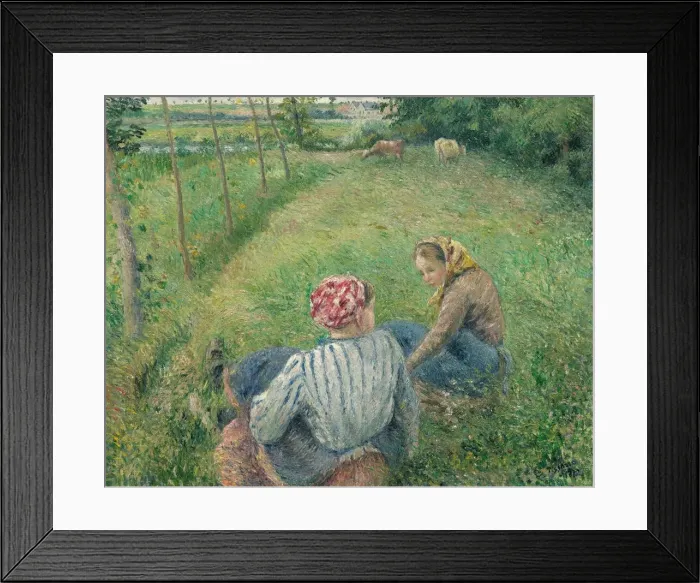 Framed Print : Young Peasant Girls Resting in the Fields near Pontoise, 1882. Creator: Camille Pissarro Framed Print : Young Peasant Girls Resting in the Fields near Pontoise, 1882. Creator: Camille Pissarro