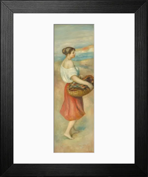 Framed Print : Girl with a Basket of Fish, c. 1889. Creator: Pierre-Auguste Renoir Framed Print : Girl with a Basket of Fish, c. 1889. Creator: Pierre-Auguste Renoir