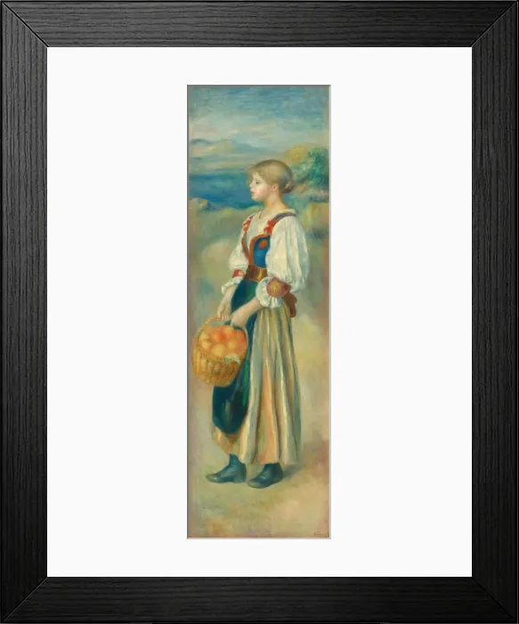 Framed Print : Girl with a Basket of Oranges, c. 1889. Creator: Pierre-Auguste Renoir Framed Print : Girl with a Basket of Oranges, c. 1889. Creator: Pierre-Auguste Renoir