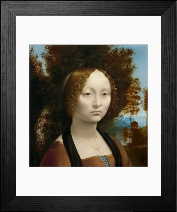 Framed Print : Ginevra de Benci [obverse], c. 1474  /  1478. Creator: Leonardo da Vinci