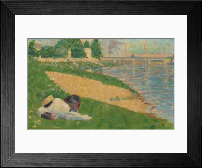 Framed Print : The Seine with Clothing on the Bank (Study for Bathers at Asnieres') Framed Print : The Seine with Clothing on the Bank (Study for Bathers at Asnieres')
