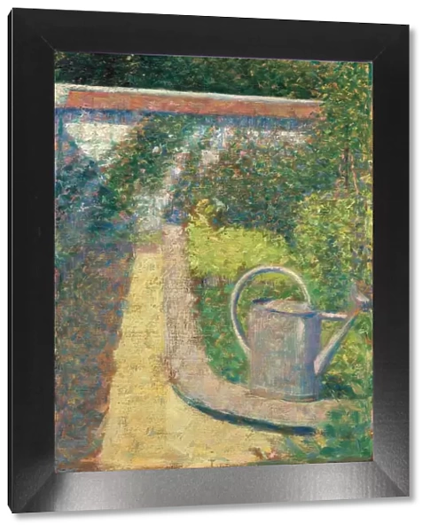 The Watering Can - Garden at Le Raincy, c. 1883. Creator: Georges-Pierre Seurat
