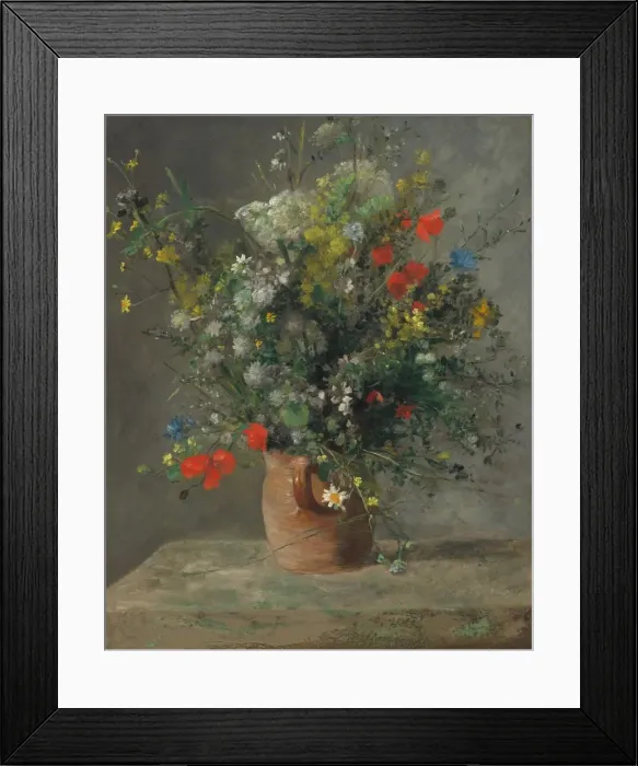 Framed Print : Flowers in a Vase, c. 1866. Creator: Pierre-Auguste Renoir Framed Print : Flowers in a Vase, c. 1866. Creator: Pierre-Auguste Renoir