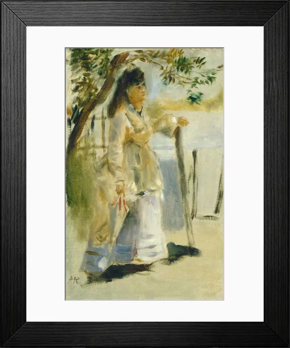 Framed Print : Woman by a Fence, 1866. Creator: Pierre-Auguste Renoir Framed Print : Woman by a Fence, 1866. Creator: Pierre-Auguste Renoir