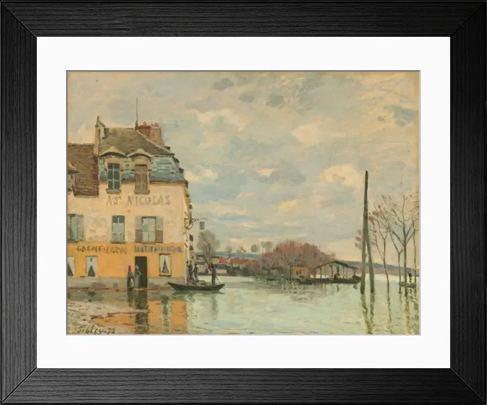 Framed Print : Flood at Port-Marly, 1872. Creator: Alfred Sisley Framed Print : Flood at Port-Marly, 1872. Creator: Alfred Sisley