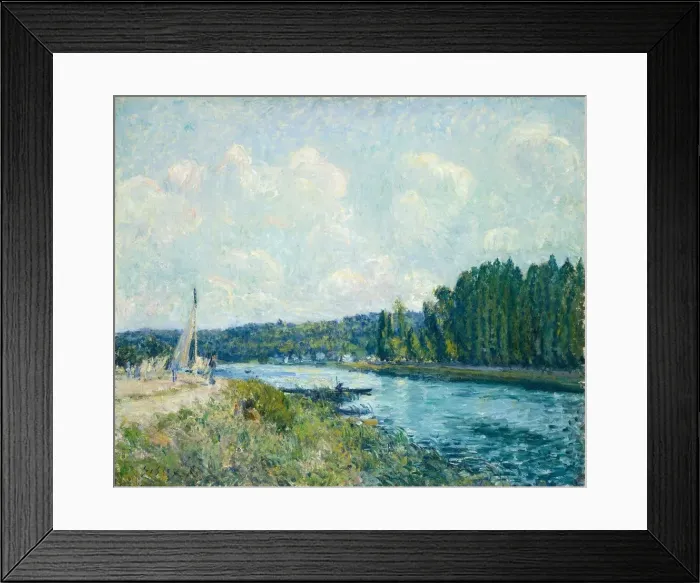 Framed Print : The Banks of the Oise, 1877 / 1878. Creator: Alfred Sisley Framed Print : The Banks of the Oise, 1877 / 1878. Creator: Alfred Sisley