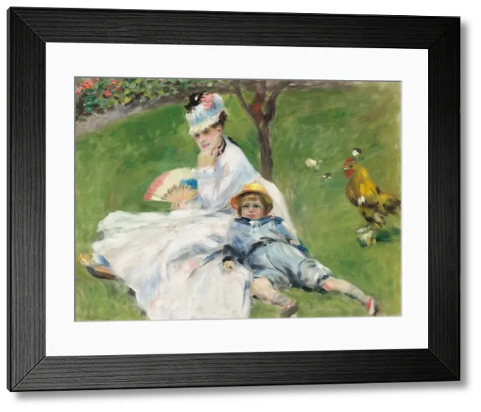 Framed Print : Madame Monet and Her Son, 1874. Creator: Pierre-Auguste Renoir Framed Print : Madame Monet and Her Son, 1874. Creator: Pierre-Auguste Renoir