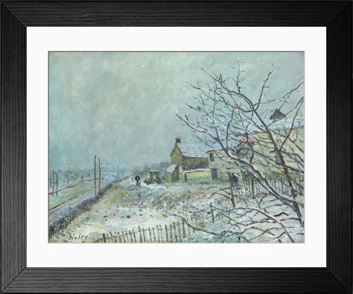 Framed Print : First Snow at Veneux-Nadon, 1878. Creator: Alfred Sisley Framed Print : First Snow at Veneux-Nadon, 1878. Creator: Alfred Sisley