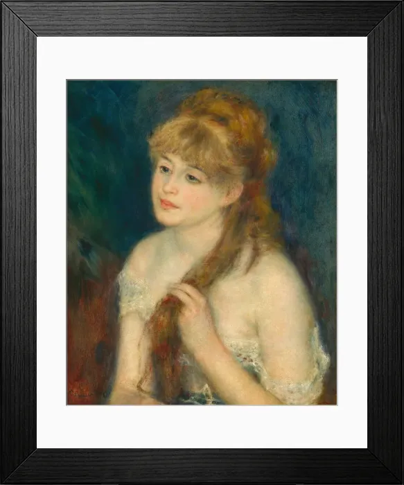 Framed Print : Young Woman Braiding Her Hair, 1876. Creator: Pierre-Auguste Renoir Framed Print : Young Woman Braiding Her Hair, 1876. Creator: Pierre-Auguste Renoir