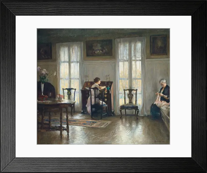 Framed Print : Mother and Mary, 1922. Creator: Edmund Charles Tarbell Framed Print : Mother and Mary, 1922. Creator: Edmund Charles Tarbell