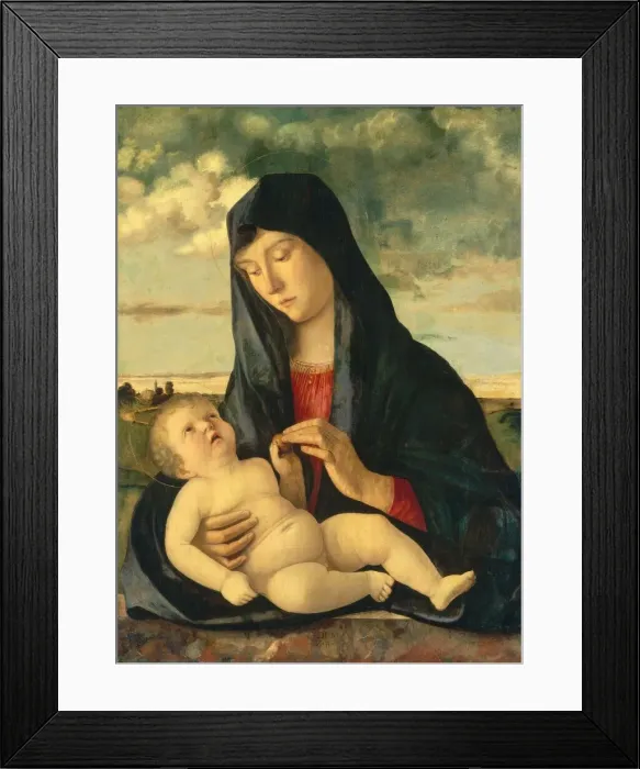 Framed Print : Madonna and Child in a Landscape, c. 1480 / 1485. Creator: Giovanni Bellini Framed Print : Madonna and Child in a Landscape, c. 1480 / 1485. Creator: Giovanni Bellini