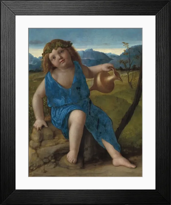 Framed Print : The Infant Bacchus, probably 1505 / 1510. Creator: Giovanni Bellini Framed Print : The Infant Bacchus, probably 1505 / 1510. Creator: Giovanni Bellini