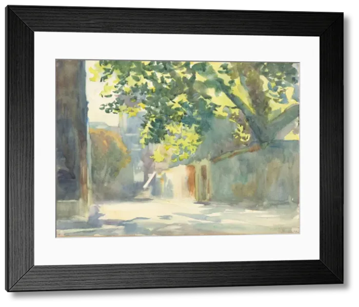 Framed Print : Sunlit Wall Under a Tree, c. 1913. Creator: John Singer Sargent Framed Print : Sunlit Wall Under a Tree, c. 1913. Creator: John Singer Sargent