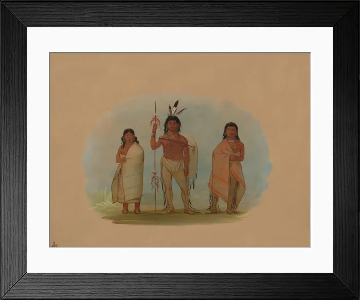 Framed Print : Ottowa Chief, His Wife, and a Warrior, 1861 / 1869. Creator: George Catlin Framed Print : Ottowa Chief, His Wife, and a Warrior, 1861 / 1869. Creator: George Catlin