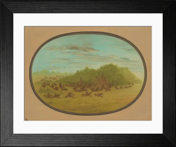 Framed Print : Sham Fight of the Camanchees, 1861 / 1869. Creator: George Catlin Framed Print : Sham Fight of the Camanchees, 1861 / 1869. Creator: George Catlin
