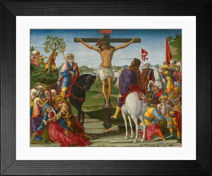 Framed Print : The Crucifixion, probably 1491. Creator: Benvenuto di Giovanni Framed Print : The Crucifixion, probably 1491. Creator: Benvenuto di Giovanni