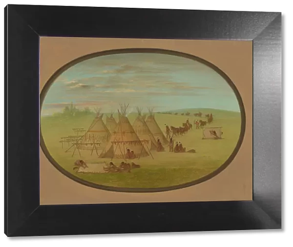 A Little Sioux Village, 1861  /  1869. Creator: George Catlin