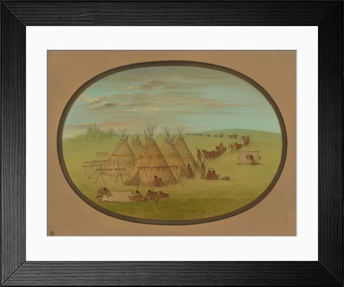 Framed Print : A Little Sioux Village, 1861 / 1869. Creator: George Catlin Framed Print : A Little Sioux Village, 1861 / 1869. Creator: George Catlin
