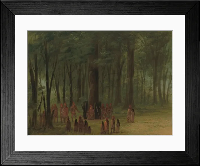 Framed Print : Funeral of Black Hawk - Saukie, 1861 / 1869. Creator: George Catlin Framed Print : Funeral of Black Hawk - Saukie, 1861 / 1869. Creator: George Catlin