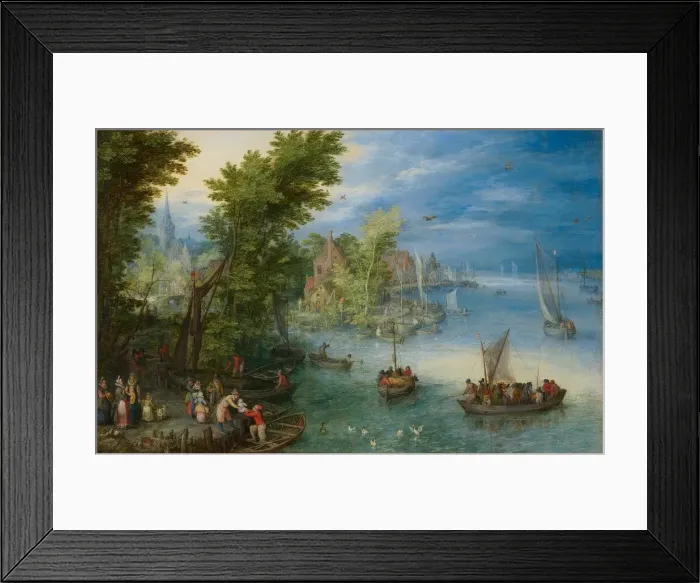 Framed Print : River Landscape, 1607. Creator: Jan Brueghel the Elder