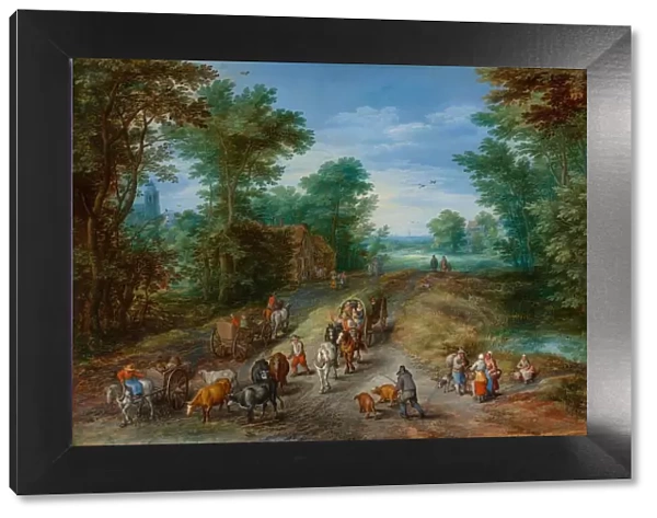 Wooded Landscape with Travelers, 1610. Creator: Jan Brueghel the Elder