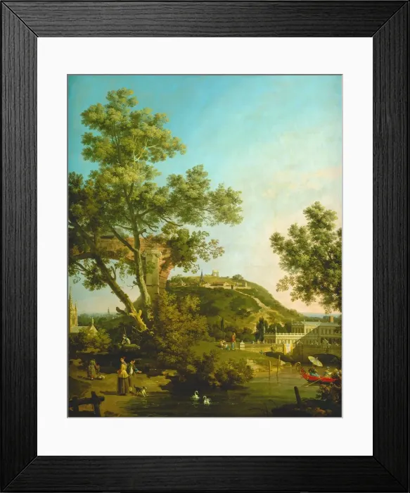 Framed Print : English Landscape Capriccio with a Palace, c. 1754. Creator: Canaletto Framed Print : English Landscape Capriccio with a Palace, c. 1754. Creator: Canaletto
