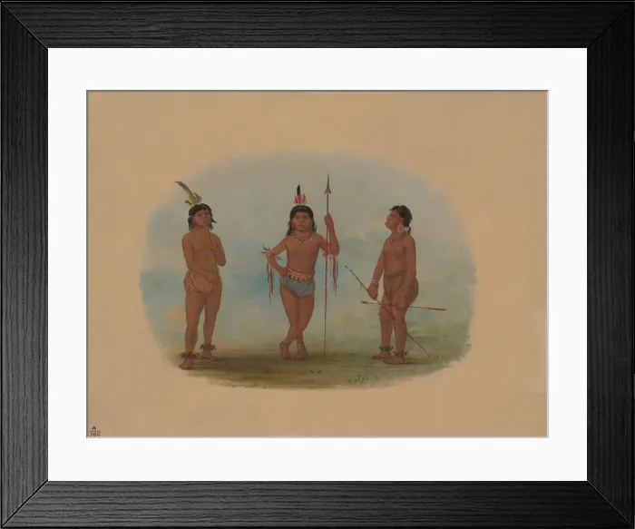 Framed Print : Three Young Tobos Men, 1854 / 1869. Creator: George Catlin Framed Print : Three Young Tobos Men, 1854 / 1869. Creator: George Catlin