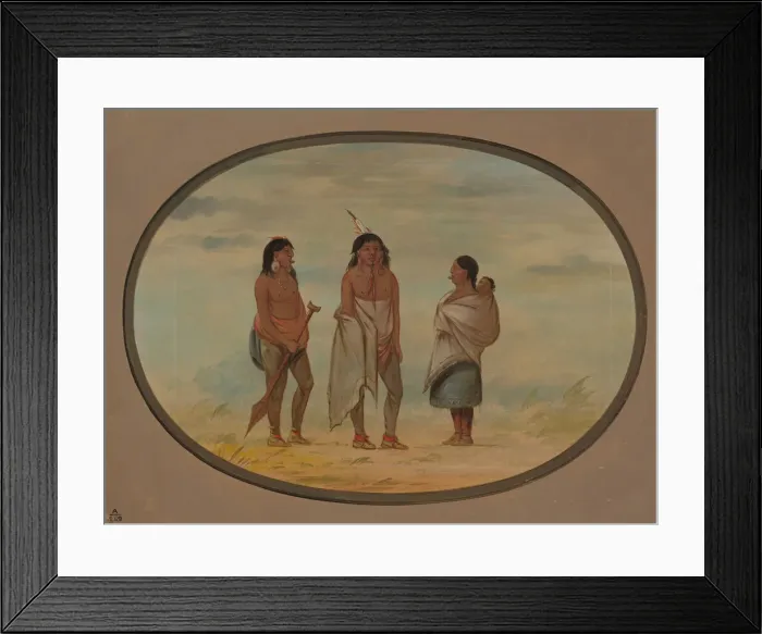 Framed Print : Nayas Indian Chief, His Wife, and a Warrior, 1855 / 1869. Creator: George Catlin Framed Print : Nayas Indian Chief, His Wife, and a Warrior, 1855 / 1869. Creator: George Catlin