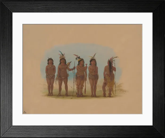 Framed Print : Five Caribbe Indians, 1854 / 1869. Creator: George Catlin Framed Print : Five Caribbe Indians, 1854 / 1869. Creator: George Catlin