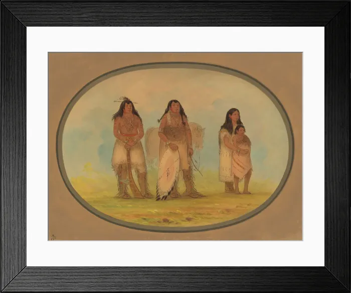 Framed Print : Four Kiowa Indians, 1861  /  1869. Creator: George Catlin