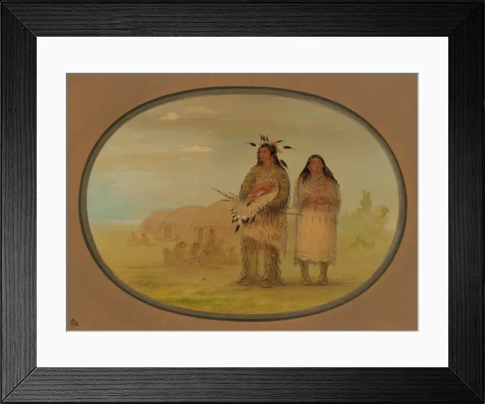 Framed Print : Riccarree Chief and His Wife, 1861 / 1869. Creator: George Catlin Framed Print : Riccarree Chief and His Wife, 1861 / 1869. Creator: George Catlin