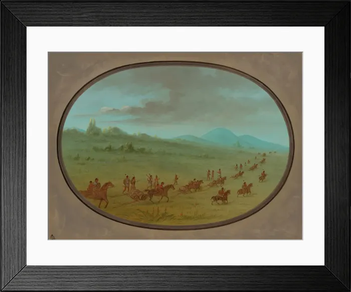Framed Print : Halseys Bluff - Sioux Indians on the March, 1861 / 1869. Creator: George Catlin Framed Print : Halseys Bluff - Sioux Indians on the March, 1861 / 1869. Creator: George Catlin