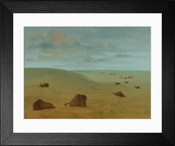 Framed Print : After the Buffalo Chase - Sioux, 1861 / 1869. Creator: George Catlin Framed Print : After the Buffalo Chase - Sioux, 1861 / 1869. Creator: George Catlin